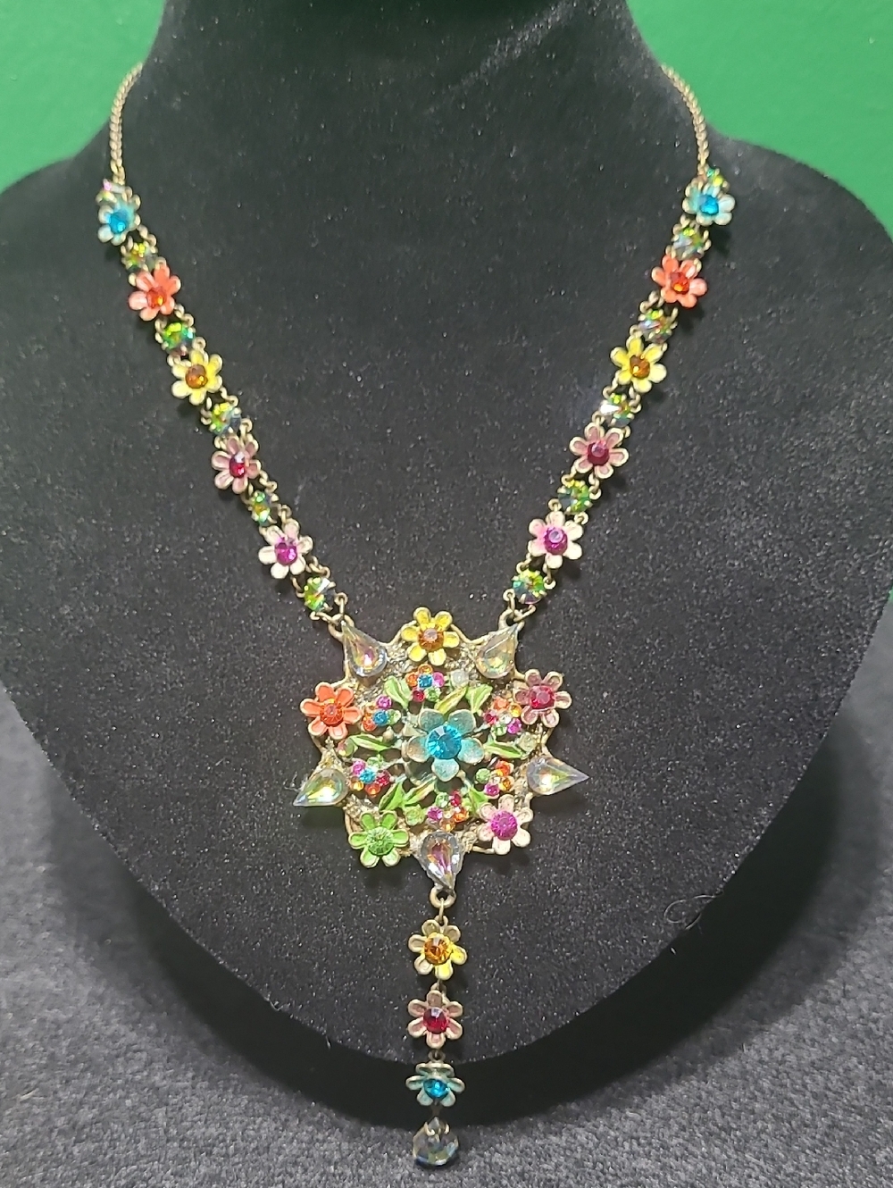 Bold Floral Multi-Color Statement Necklace